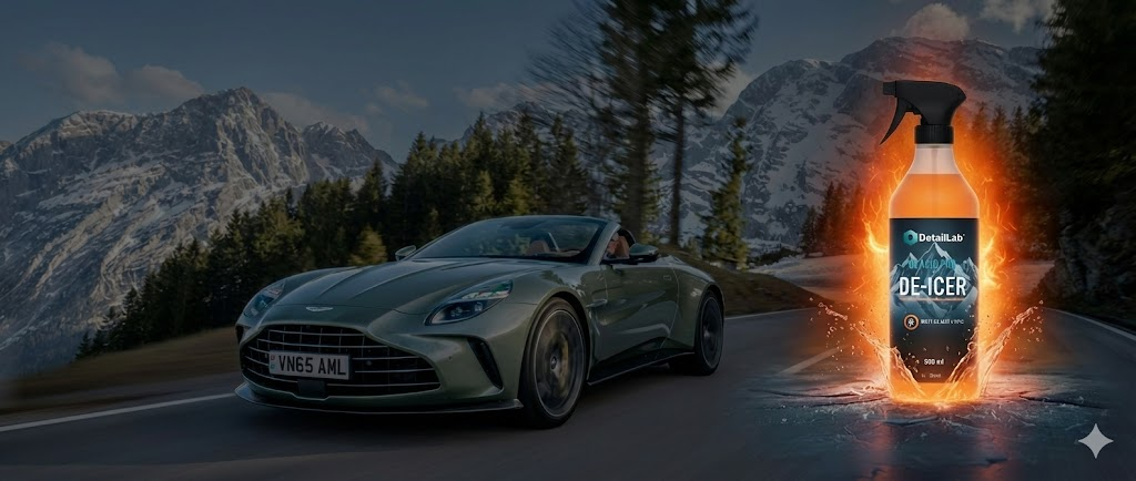 Sports car on wet road